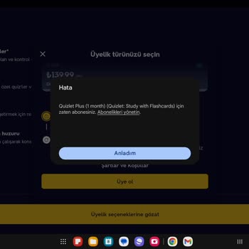 Quizlet Abonelik Sorunu: Ödeme Yapıldı, Hizmet Tanımlanmadı