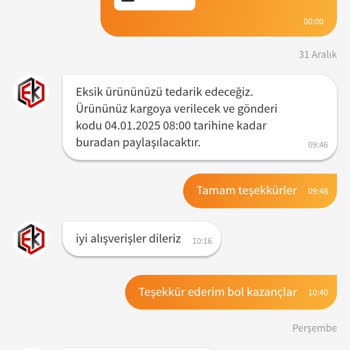 Eksik Gelen Ürün Ve İletişimsizlik Sorunu
