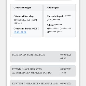 Kuryenet'in İzinsiz İade İşlemi Ve İletişim Sorunu