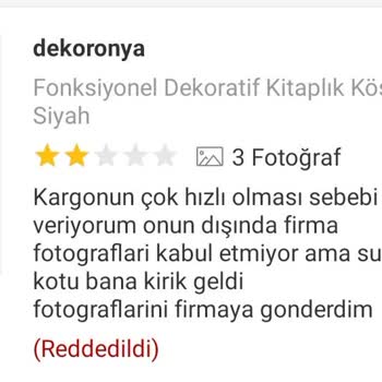 Dekoronya Kalitesiz Ürünü