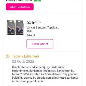 Pazarama Yanlış İptal Ve Müşteri Mağduriyeti!