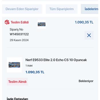 Bozuk Nerf Oyuncak Ve İade Sürecinde Sorunlar