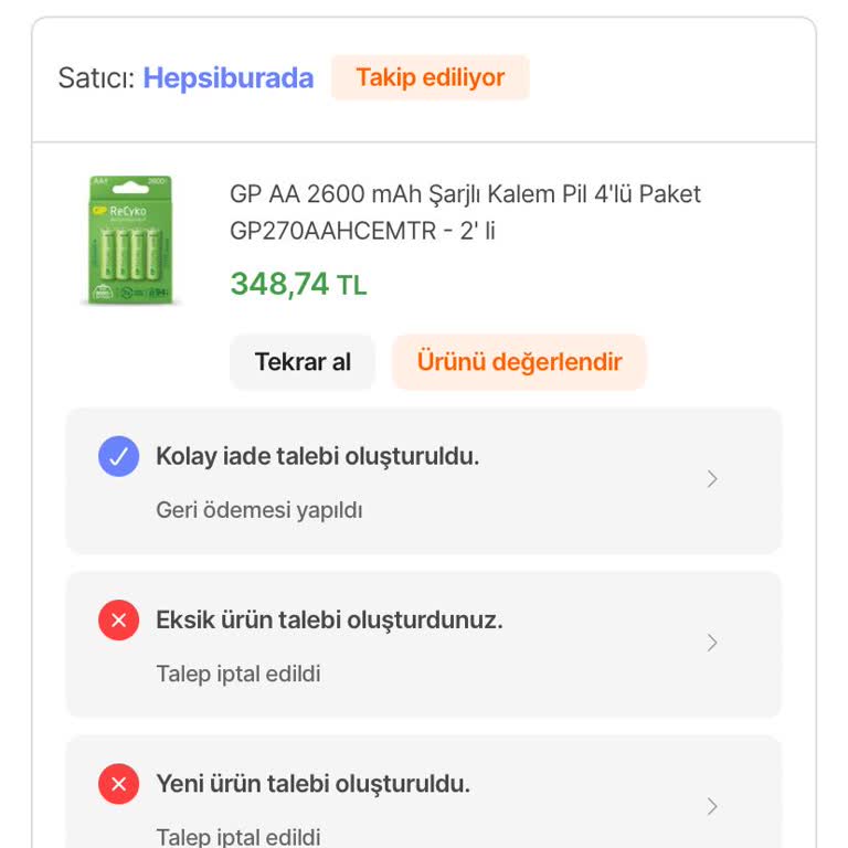 Eksik Ürün Ve Yanıltıcı İade Süreci