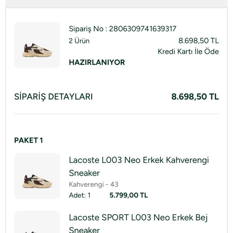 Lacoste Teslimat Sürecinde Büyük Hayal Kırıklığı