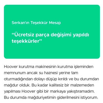 Hoover Kurutma Makinesi: Dayanıksız Su Haznesi Kapağı Ve Garanti Sorunu