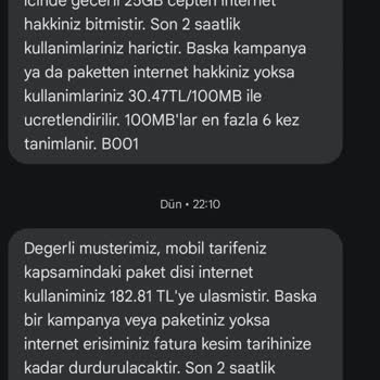 Türk Telekom Paket Aşımı Ve Taahhüt Sorunu