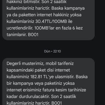 Türk Telekom Paket Aşımı Ve Taahhüt Sorunu