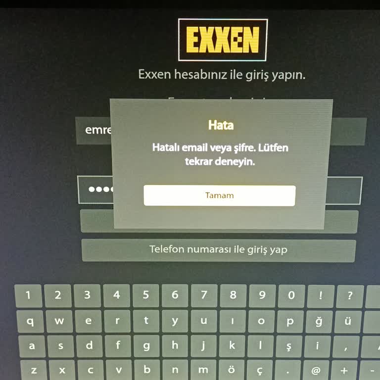Exxen TV Giriş Sorunu: Şifre Ve E-posta Hatası