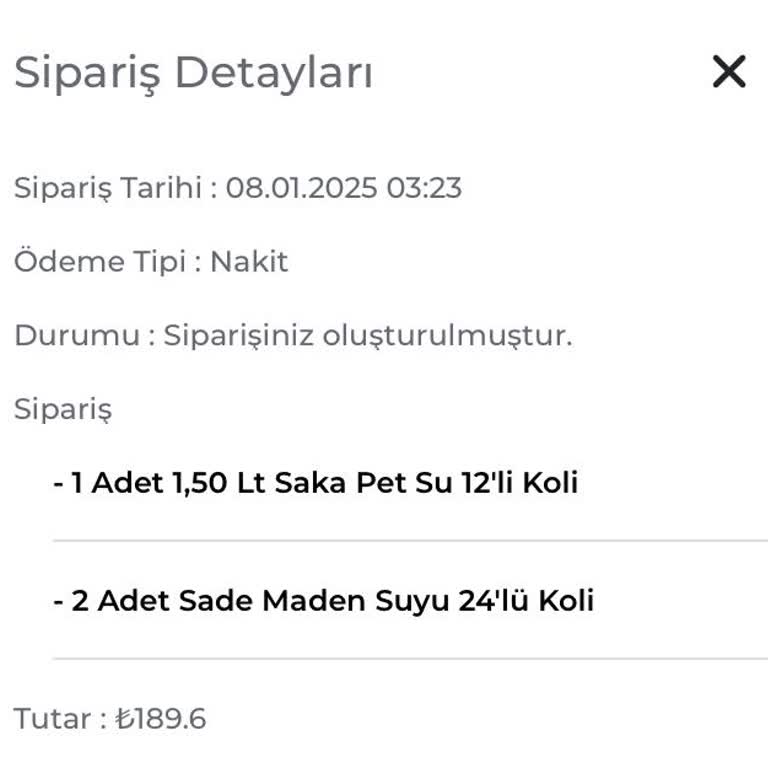 Sipariş Verdim Ama Su Ve Soda Gelmedi