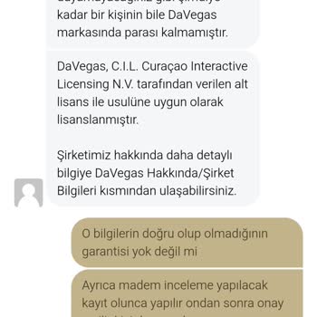 Davegas Platformunda Yaşanan Çekim Sorunu Ve Hesap İncelemesi