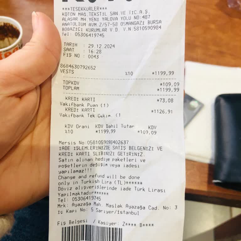 Koton Mağazasında İade Çeki Sorunu