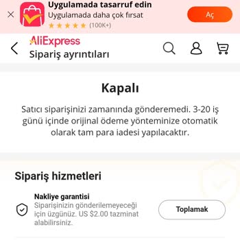 Aliexpress Siparişi Gönderilmedi Ve Para İadesi Yapılmadı