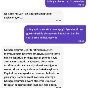 Teslim Edilmeyen Sipariş Ve İade Sorunu