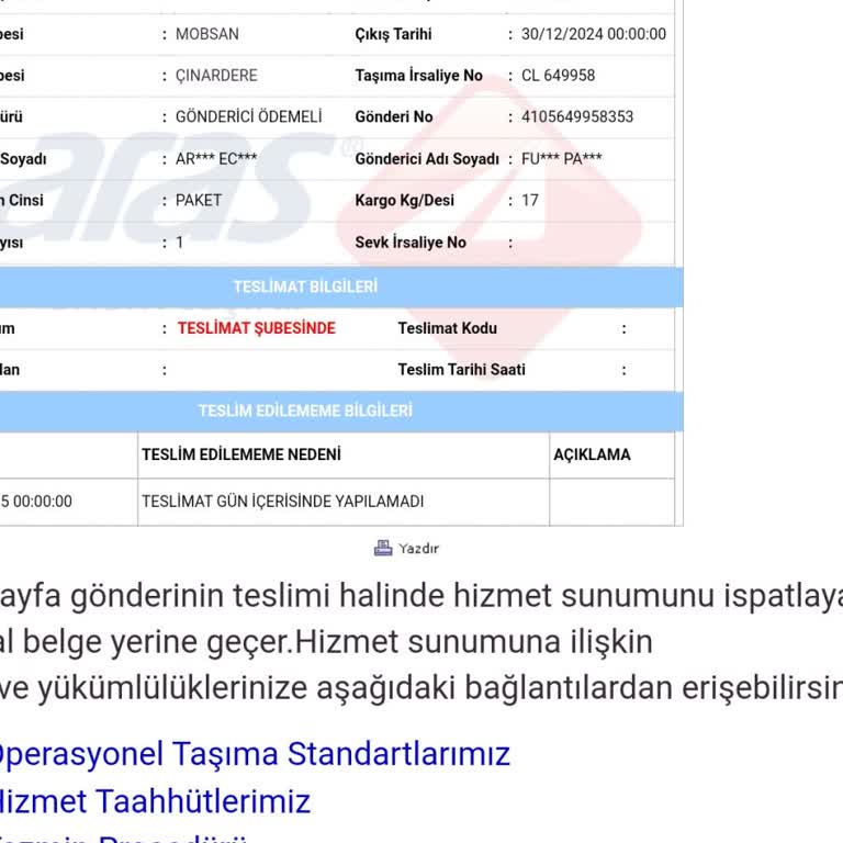 Kargom 9 Gündür Teslim Edilmedi