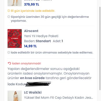 Yanlış Beden Ve İade Sorunu: LCW Müşteri Hizmetleri Hayal Kırıklığı