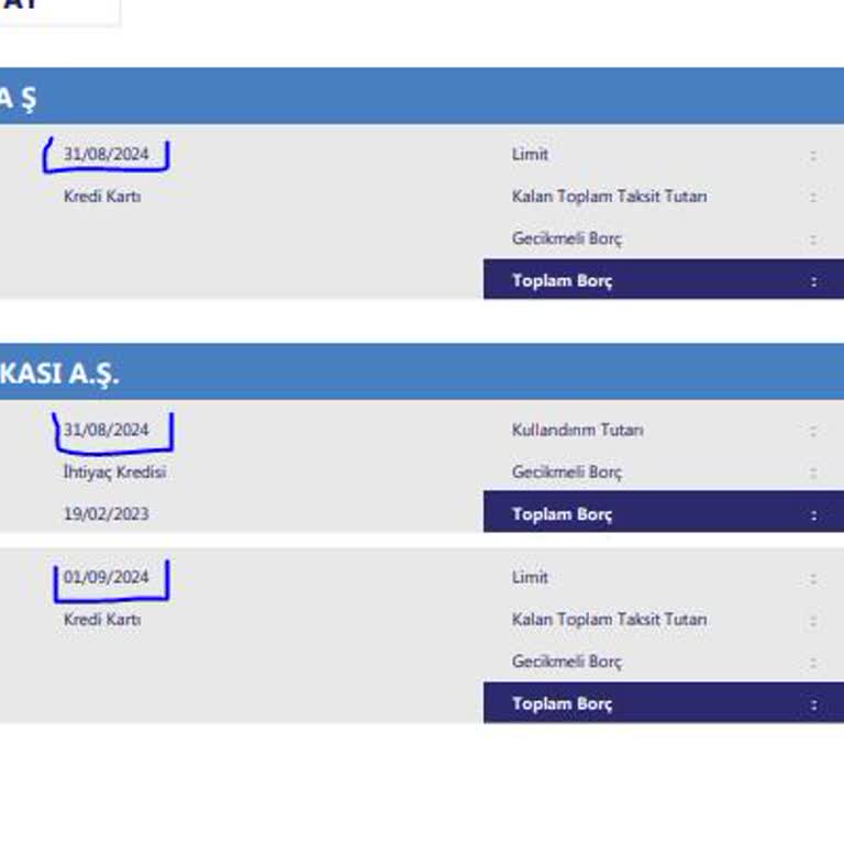 Güncel Kredi Raporu Eksikliği