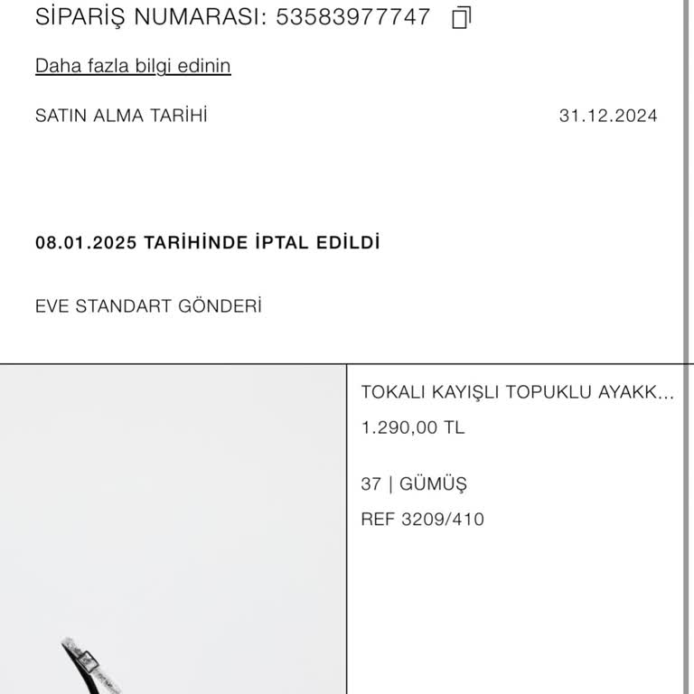 Zara'dan Beklenen Ürün Teslim Edilmedi: Stok Sorunu Ve İptal