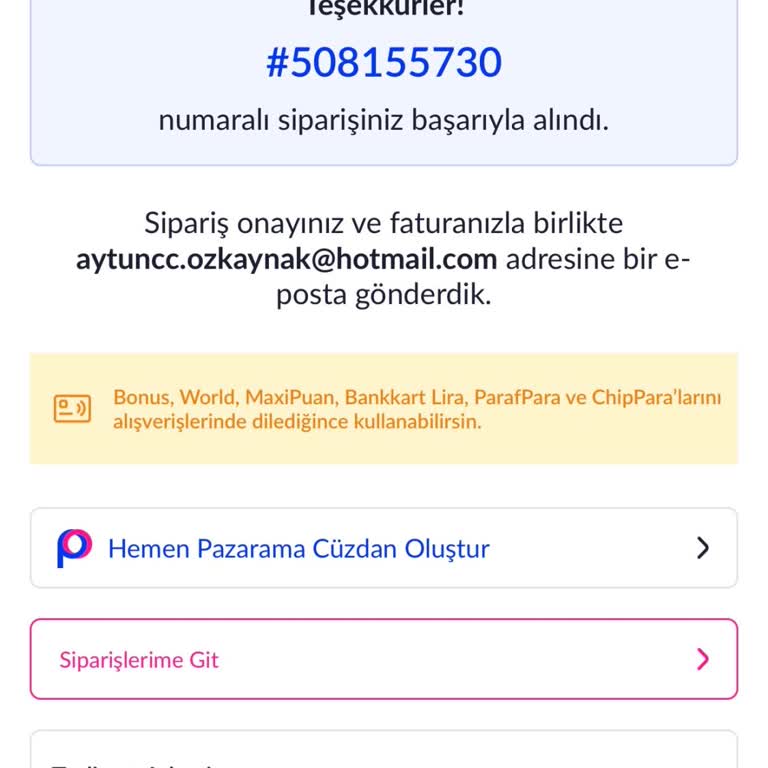 Pazarama'da Sipariş İptali Ve Mağduriyet