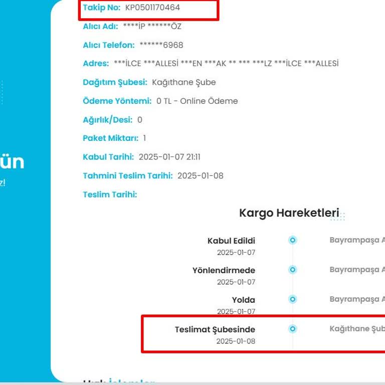 Kargo Firmasının Yetersiz Hizmet Ve İletişim Sorunları