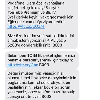 Vodafone Müşteri Hizmetleri Ve İnatçı Reklam SMS'leri