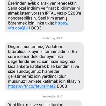 Vodafone Müşteri Hizmetleri Ve İnatçı Reklam SMS'leri