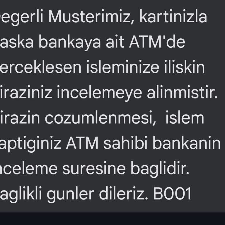 ATM'de Yutulan Para Ve Uzayan İşlem Süreci