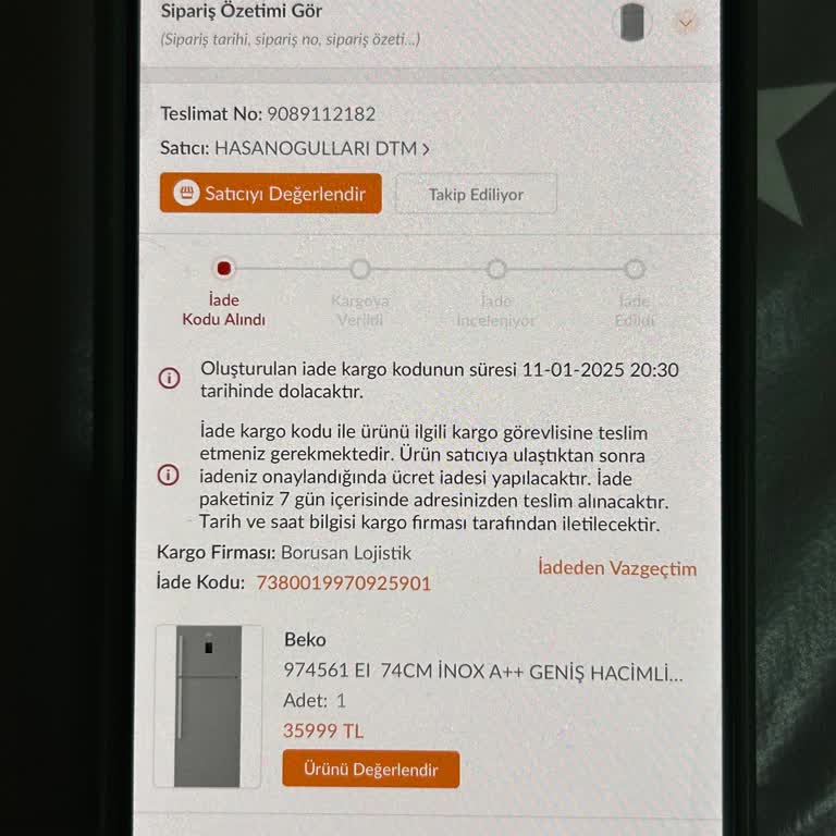 Borusan Servisinden Hayal Kırıklığı: İade Sürecinde Sorunlar
