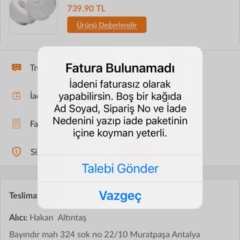 Kusurlu Ürün Ve Fatura Sorunu: Trendyol'da Hayal Kırıklığı