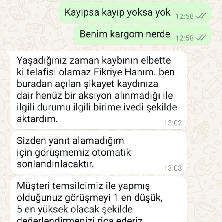 Kayıp Kargo Ve İletişim Eksikliği