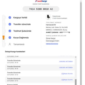 Sürat Kargo İle Teslimat Kabusu: Gecikmeler Ve İletişimsizlik