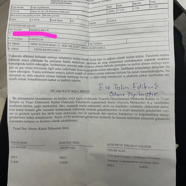 Teslim Edilmeyen Ürün Mağduriyeti