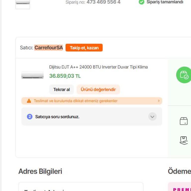 Teslim Edilen Klimanın Teknik Servis Sorunu