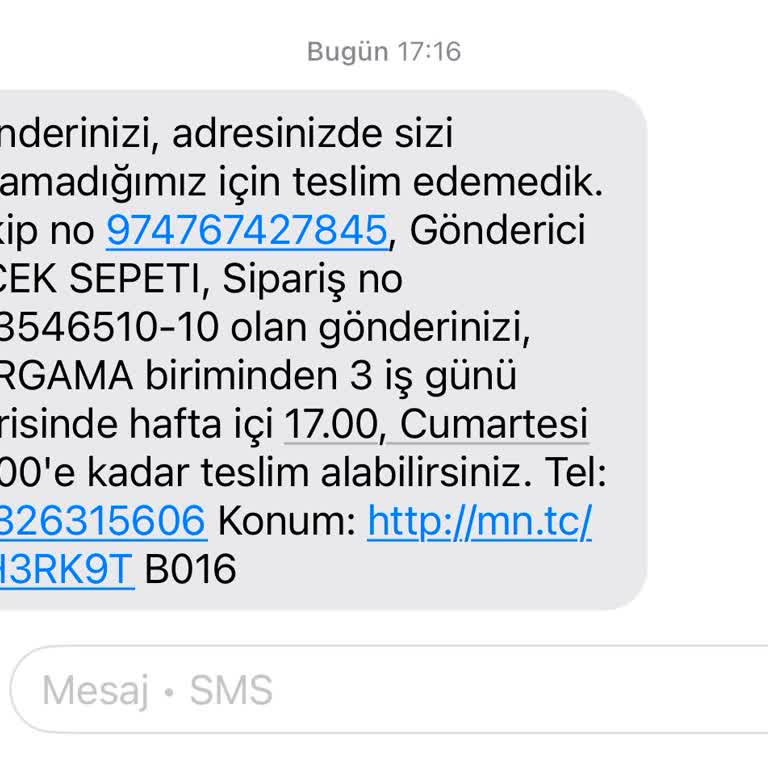 Yanıltıcı Teslimat Bilgilendirmesi