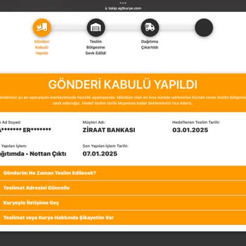 AGT Kargo İle Teslim Edilemeyen Ziraat Bankası Kartı