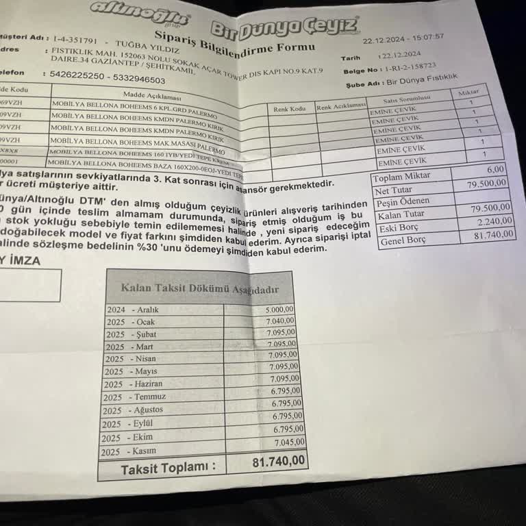 İptal Edilemeyen Yatak Odası Siparişi Mağduriyeti