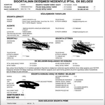 Sigorta İptali Ve Para İadesi Sorunu: Quick Sigorta Çözüm Üretmiyor