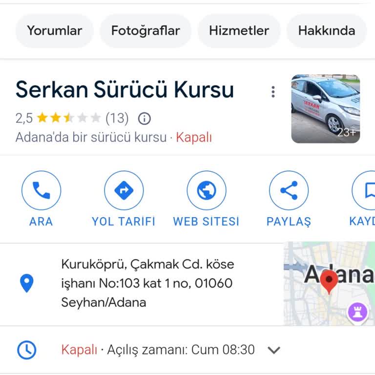 Serkan Sürücü Kursu Adana İznim Olmadan Dosya Açmış