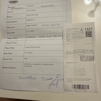 Puma Mont Kalitesizliği Ve Müşteri Memnuniyetsizliği