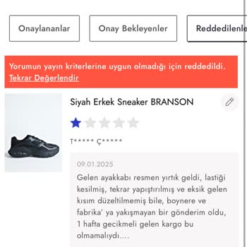 Yırtık Ayakkabı Ve Reddedilen Yorum