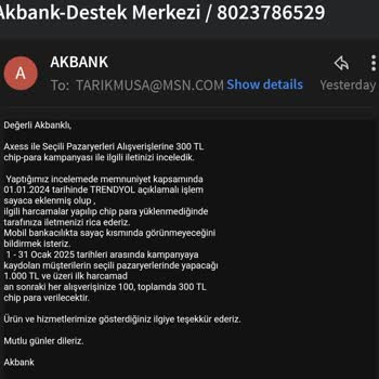 Axess Kampanyasında Eksik Chip-Para Yüklemesi