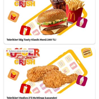 McDonald's Burger Crush: Kazanılan Menüler Neden Erken Siliniyor