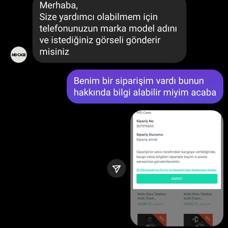 Sipariş Verilen Telefon Kılıfları Teslim Edilmedi Ve İletişim Kurulamıyor