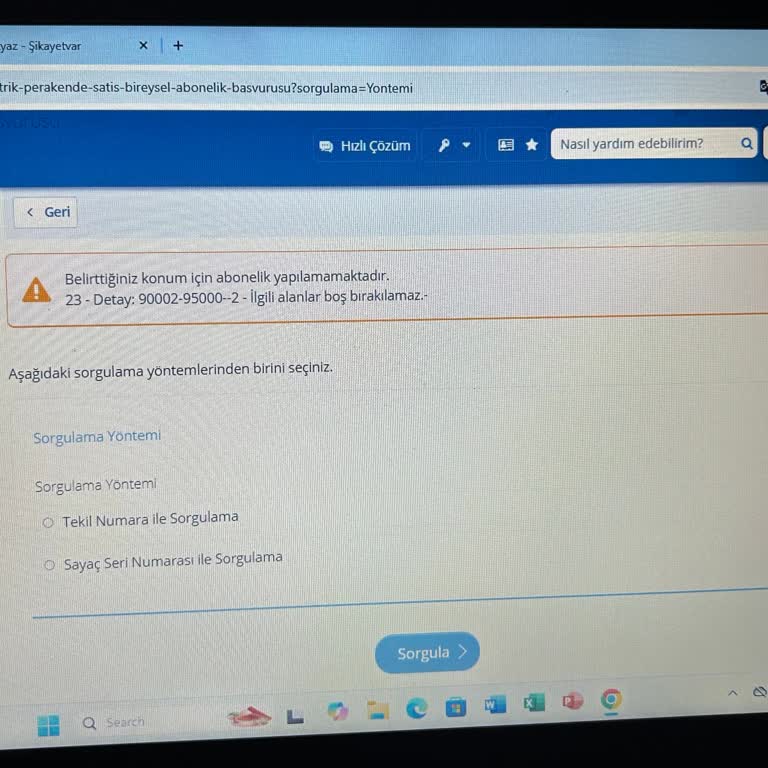 CK Boğaziçi Elektrik Abonelik Başvurusunda Sayaç Seri No Hatası
