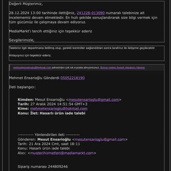 Kırık Çamaşır Makinesi Ve Media Markt'ın Kötü Niyetli Yaklaşımı