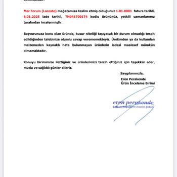 Lacoste Ürün Kalitesi Ve Müşteri Hizmetleri Sorunu