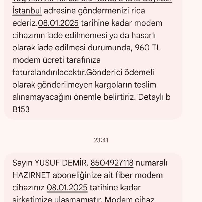Yanlış Abonelik Ve Haksız Kargo Ücreti Talebi