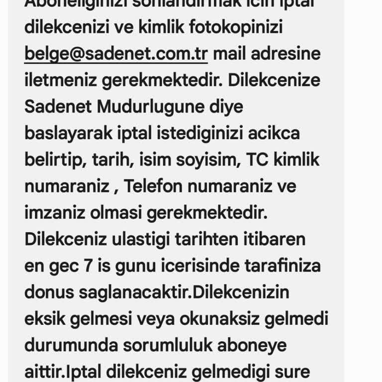 İnternet Aboneliği İptal Edilemiyor