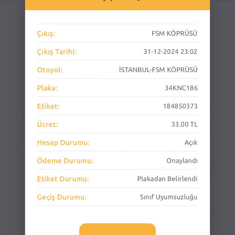 Hatalı HGS Geçiş Ücreti Ve Yanlış Borçlandırma