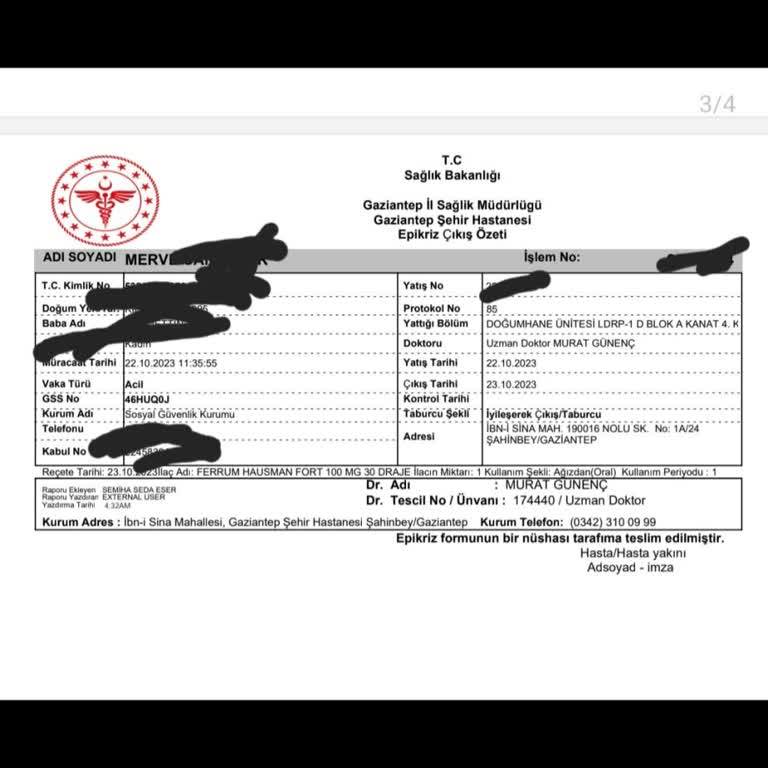 Gaziantep Şehir Hastanesi'nde Travmatik Doğum Deneyimi