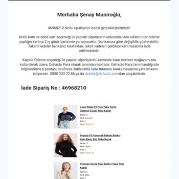 Kayıp Kargo Ve Eksik İade Sorunu